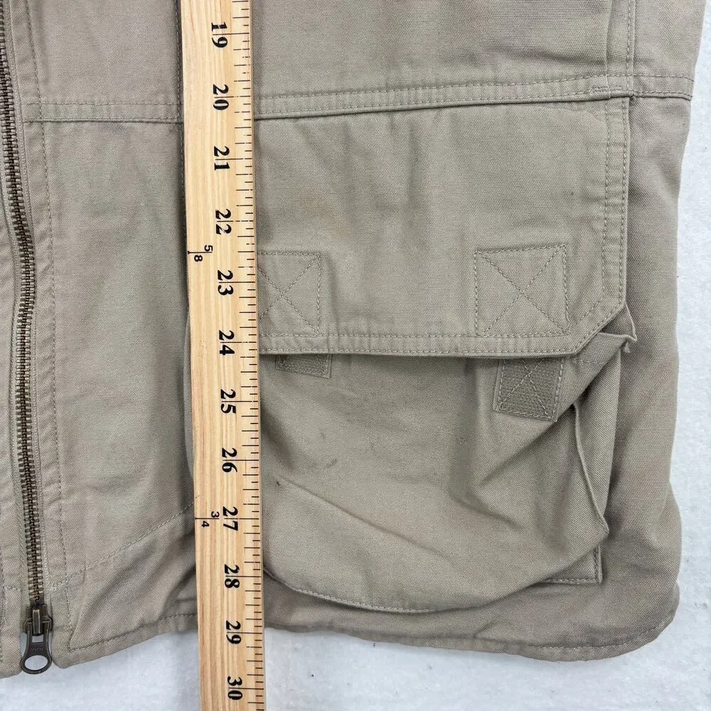 5.11 Tactical Vest Men's Size L Khaki Tan CCW Pockets‎ Cotton Canvas Rugged